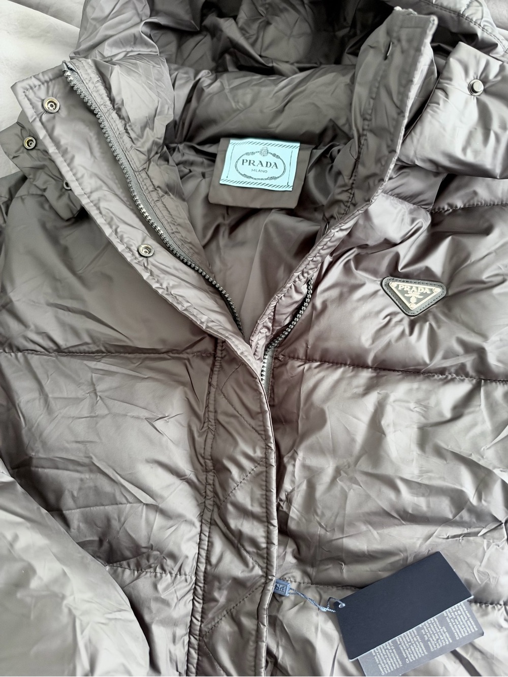 Prada black Hooded Quilted Puffer Jacket - Picture 4 of 12